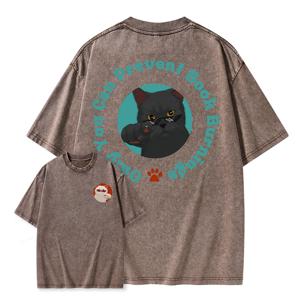 Pagewings Only You Can Prevent Book Burnings Unisex Washed T-shirt