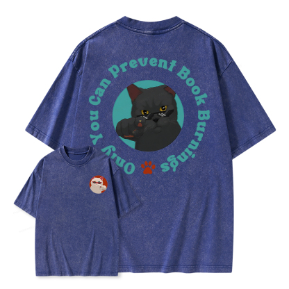Pagewings Only You Can Prevent Book Burnings Unisex Washed T-shirt