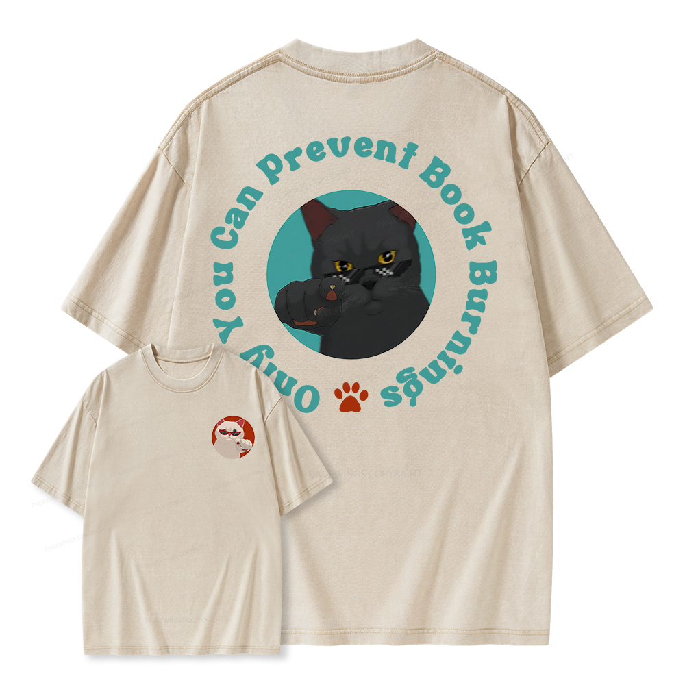 Pagewings Only You Can Prevent Book Burnings Unisex Washed T-shirt