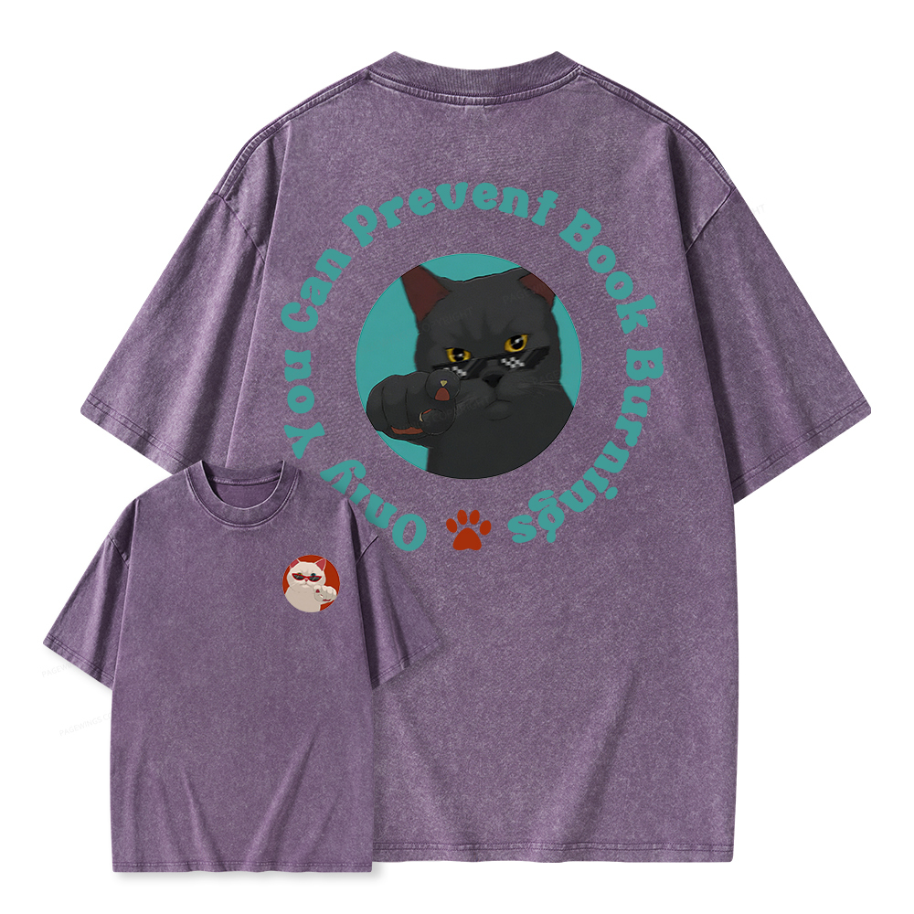 Pagewings Only You Can Prevent Book Burnings Unisex Washed T-shirt