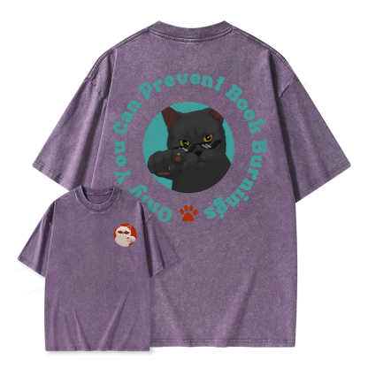 Pagewings Only You Can Prevent Book Burnings Unisex Washed T-shirt