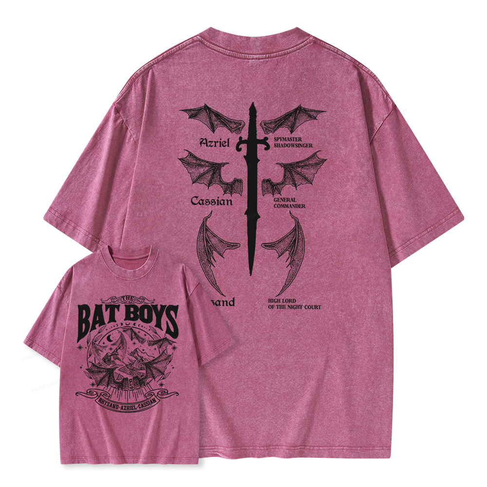 Pagewings Bat Boys Unisex Washed T-shirt