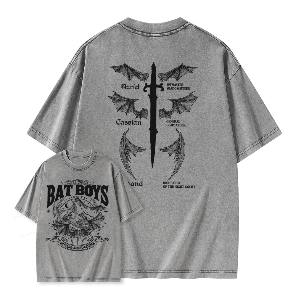 Pagewings Bat Boys Unisex Washed T-shirt