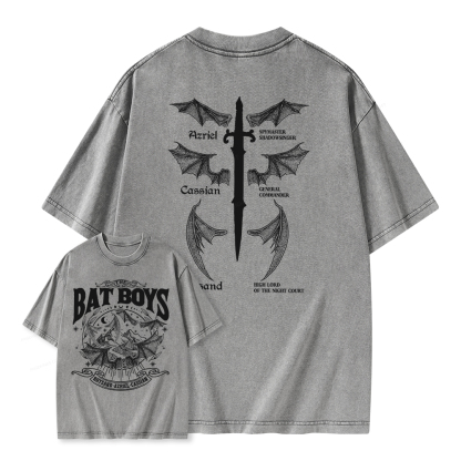 Pagewings Bat Boys Unisex Washed T-shirt