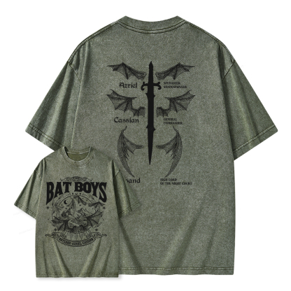 Pagewings Bat Boys Unisex Washed T-shirt