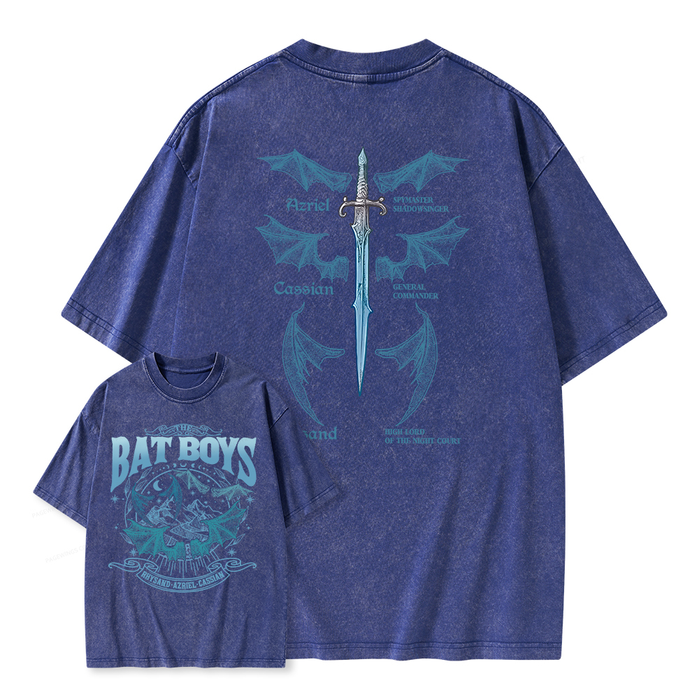 Pagewings Bat Boys Unisex Washed T-shirt