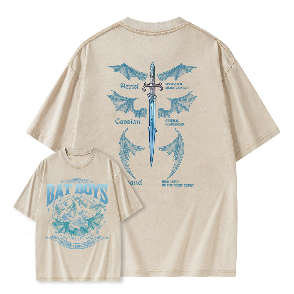 Pagewings Bat Boys Unisex Washed T-shirt