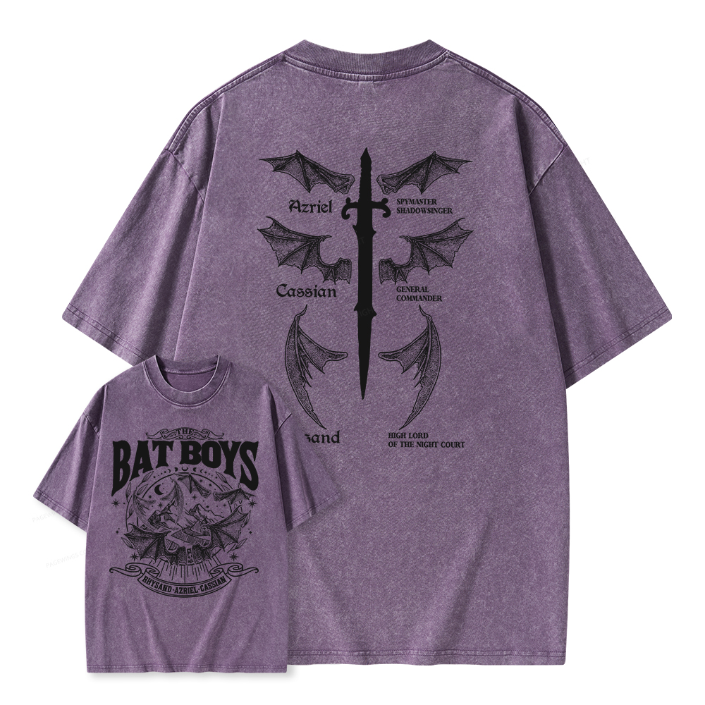 Pagewings Bat Boys Unisex Washed T-shirt