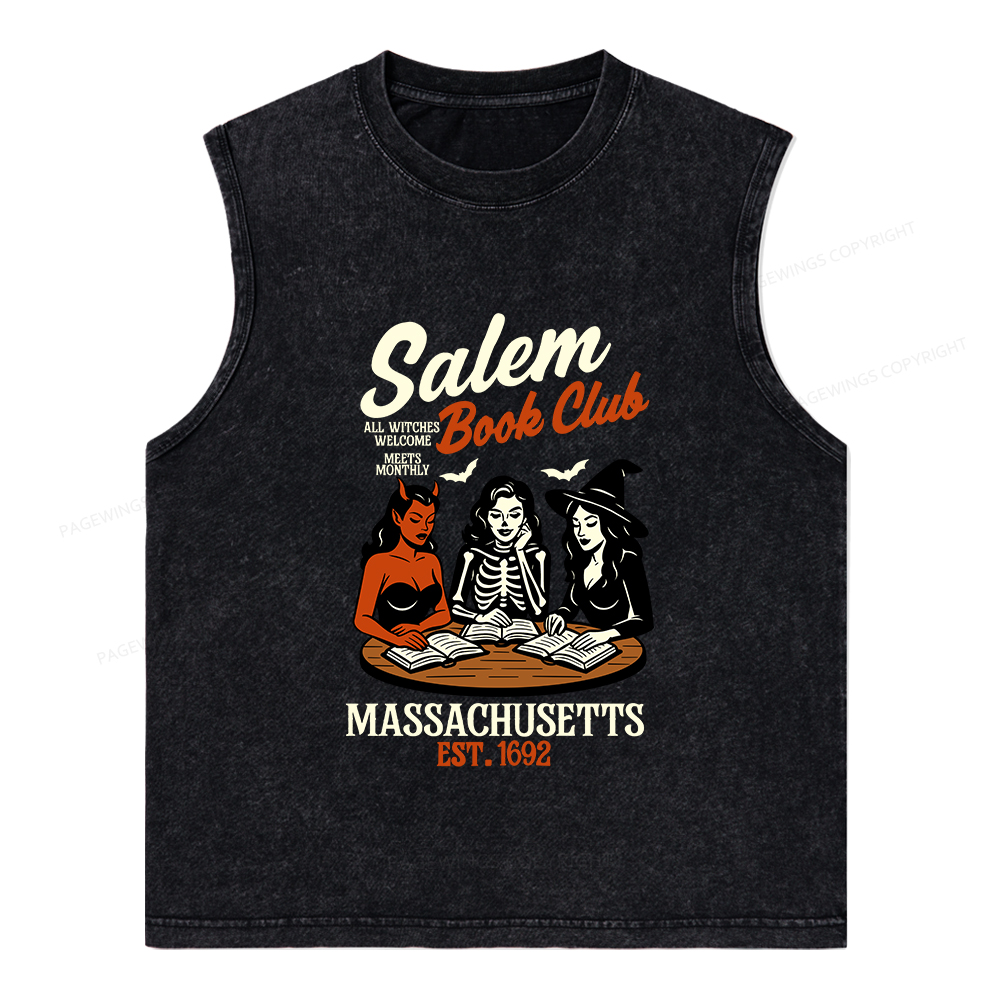 Pagewings Salem Book Club Unisex Washed Tank Top
