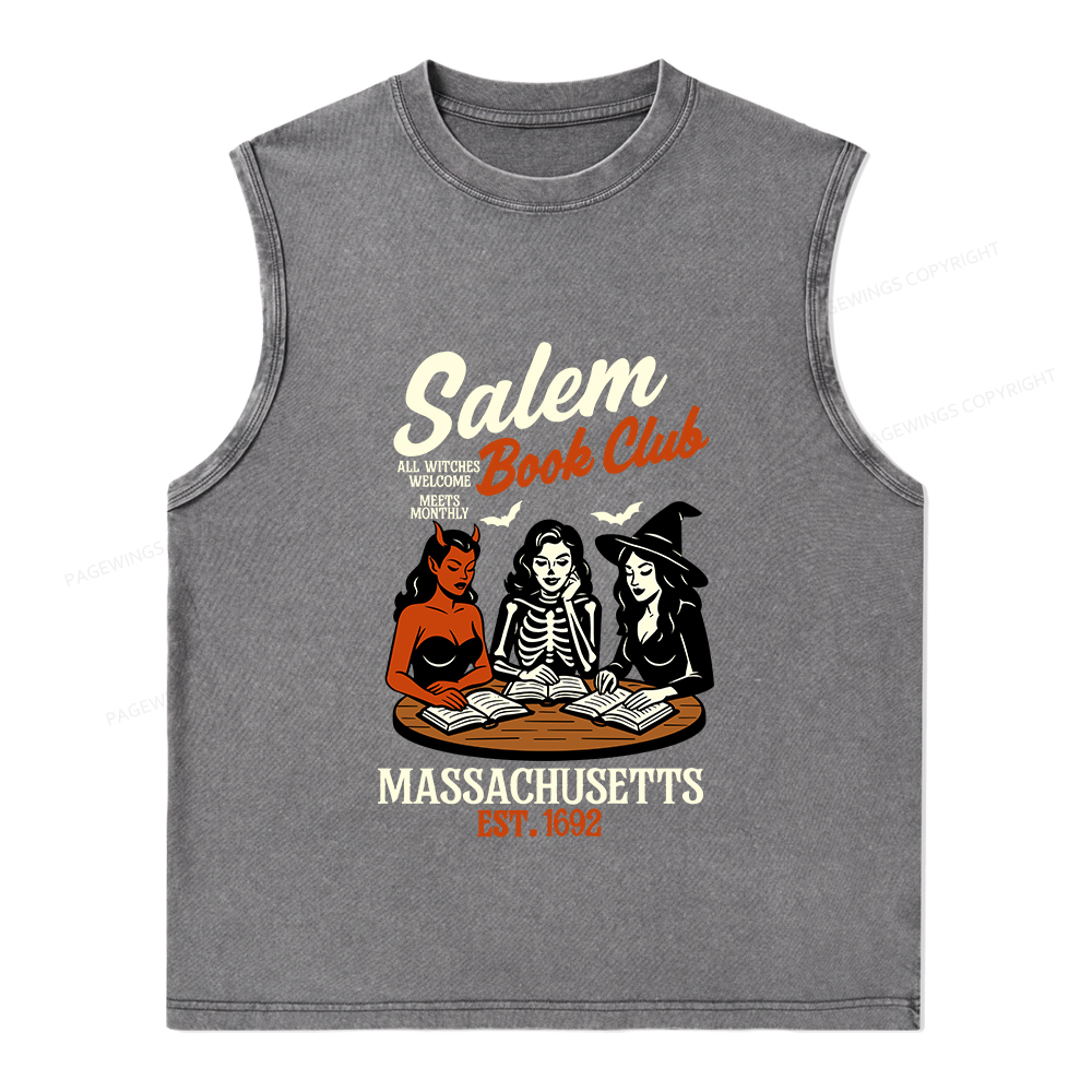 Pagewings Salem Book Club Unisex Washed Tank Top