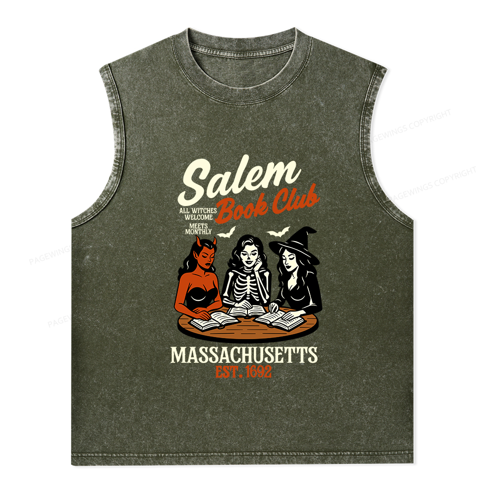 Pagewings Salem Book Club Unisex Washed Tank Top