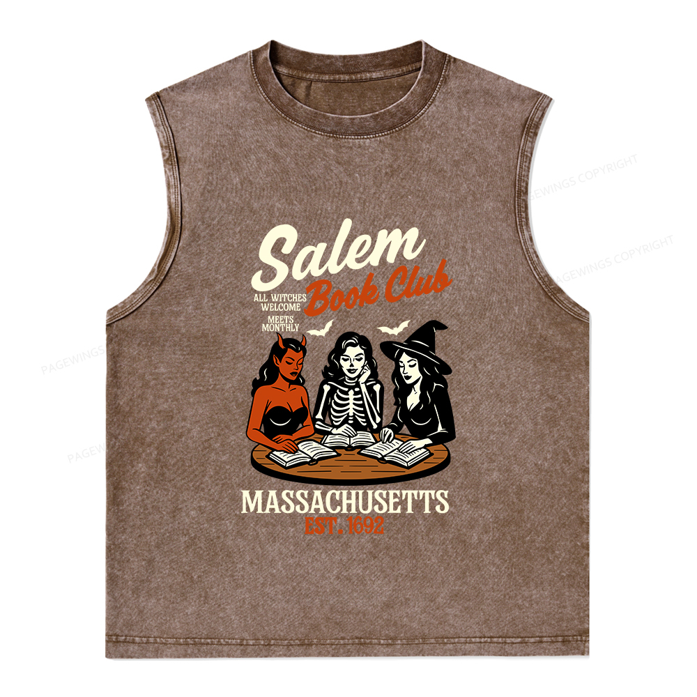 Pagewings Salem Book Club Unisex Washed Tank Top