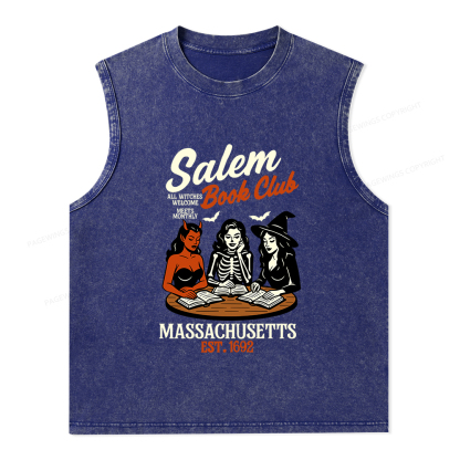 Pagewings Salem Book Club Unisex Washed Tank Top