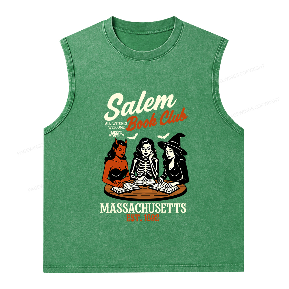 Pagewings Salem Book Club Unisex Washed Tank Top