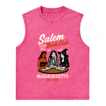 Pagewings Salem Book Club Unisex Washed Tank Top