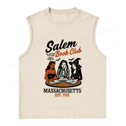 Pagewings Salem Book Club Unisex Washed Tank Top