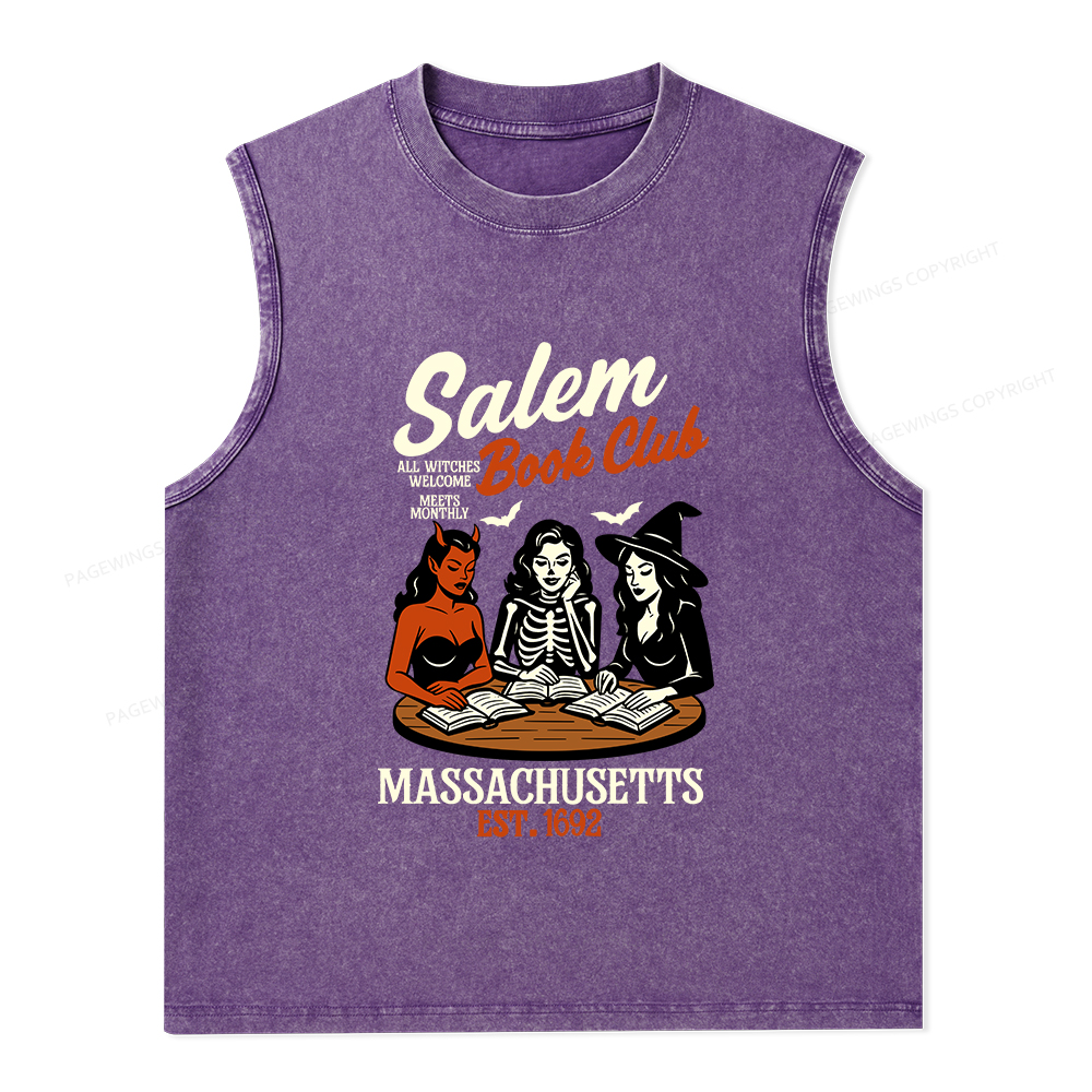 Pagewings Salem Book Club Unisex Washed Tank Top