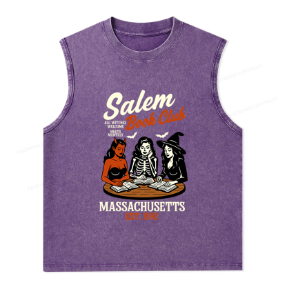 Pagewings Salem Book Club Unisex Washed Tank Top
