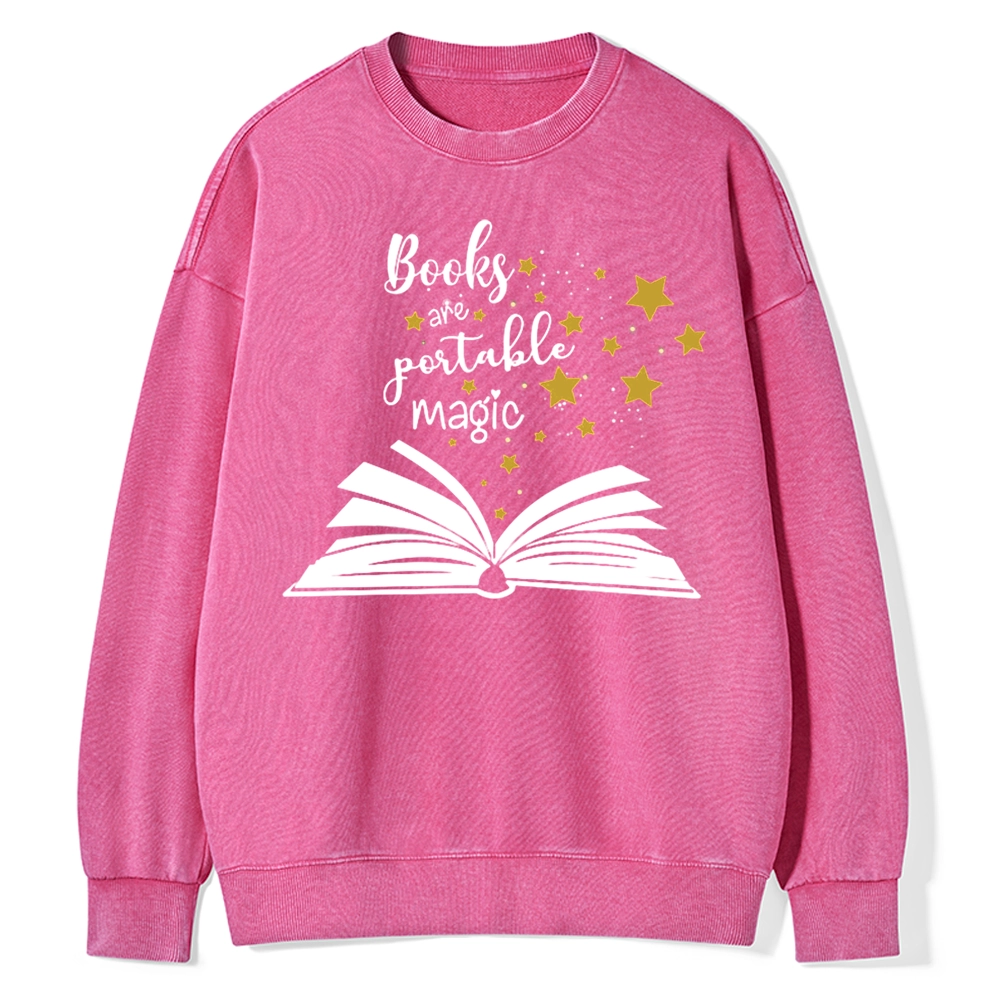 Pagewings Book Are Portable Magic Unisex Washed Sweatshirt