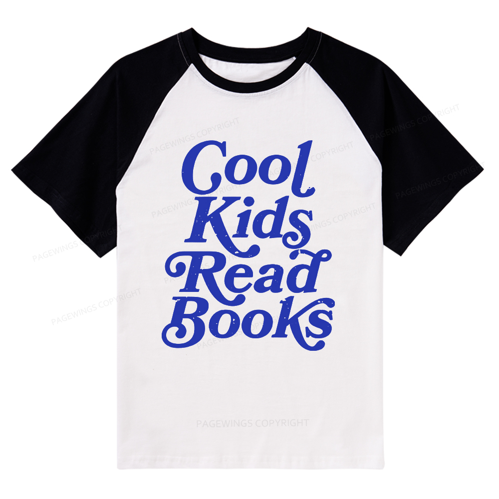 Pagewings Cool Kids Read Books Raglan T-shirt