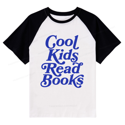 Pagewings Cool Kids Read Books Raglan T-shirt
