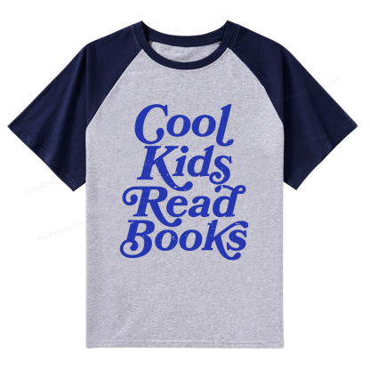 Pagewings Cool Kids Read Books Raglan T-shirt