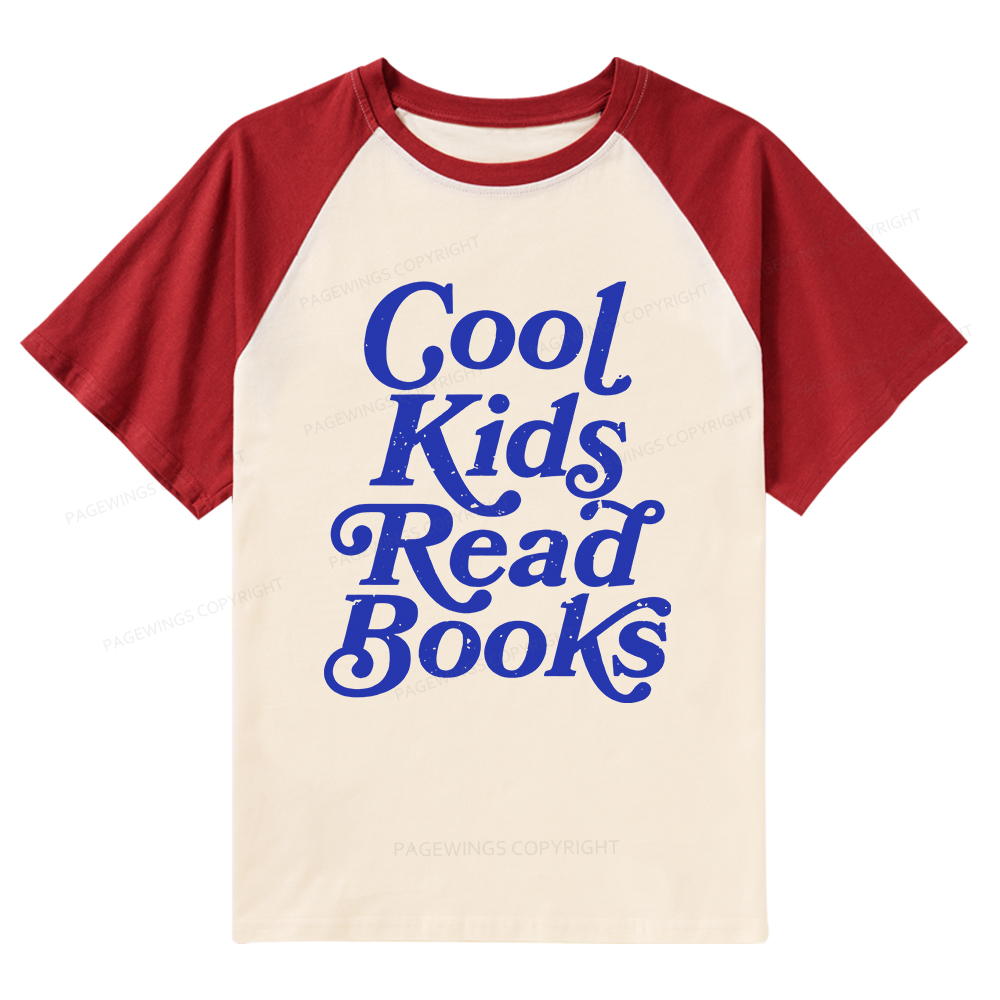 Pagewings Cool Kids Read Books Raglan T-shirt