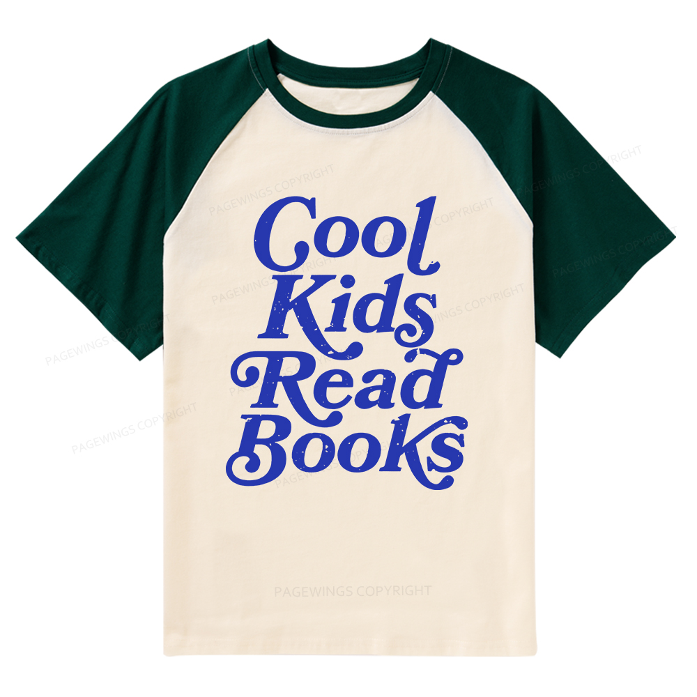 Pagewings Cool Kids Read Books Raglan T-shirt