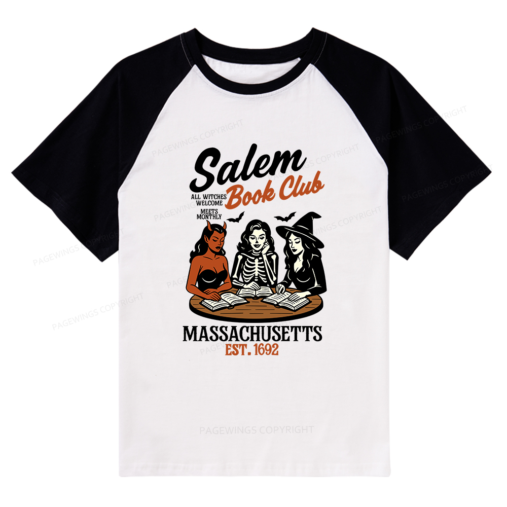 Pagewings Salem Book Club Raglan T-shirt