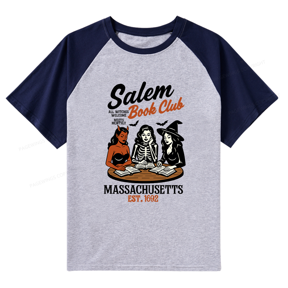 Pagewings Salem Book Club Raglan T-shirt
