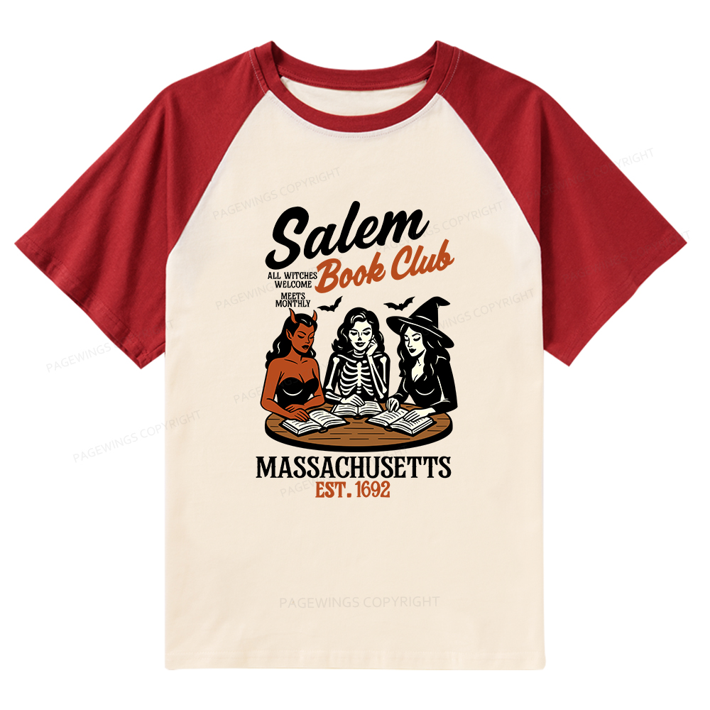 Pagewings Salem Book Club Raglan T-shirt
