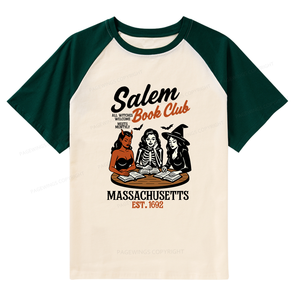 Pagewings Salem Book Club Raglan T-shirt