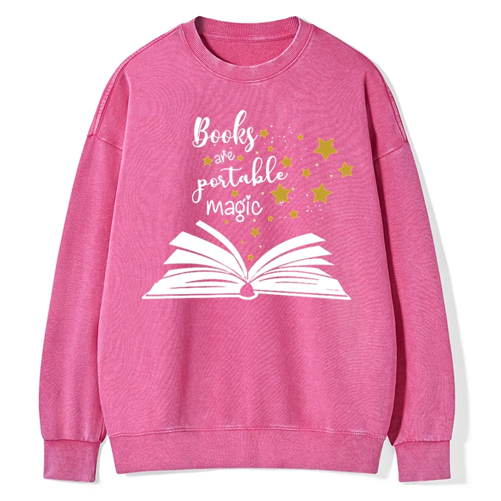 Pagewings Book Are Portable Magic Unisex Washed Sweatshirt