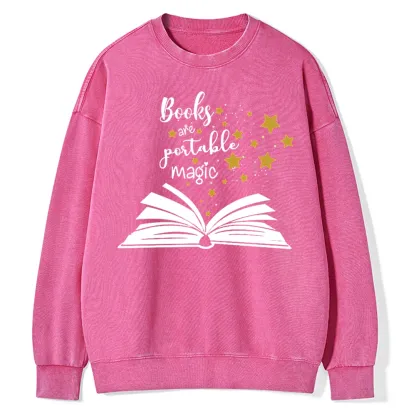 Pagewings Book Are Portable Magic Unisex Washed Sweatshirt