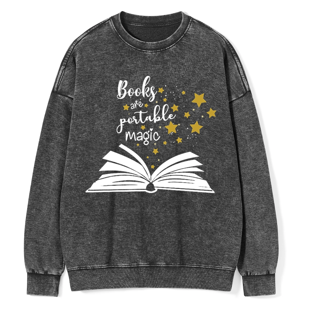 Pagewings Book Are Portable Magic Unisex Washed Sweatshirt