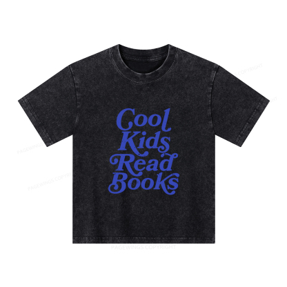 Pagewings Cool Kids Read Books Unisex Kids Washed T-shirt
