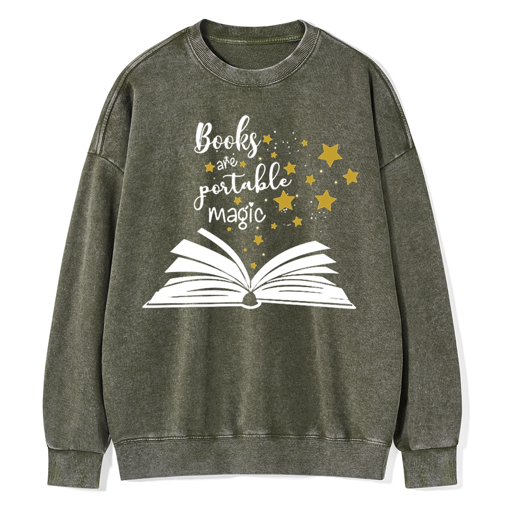 Pagewings Book Are Portable Magic Unisex Washed Sweatshirt
