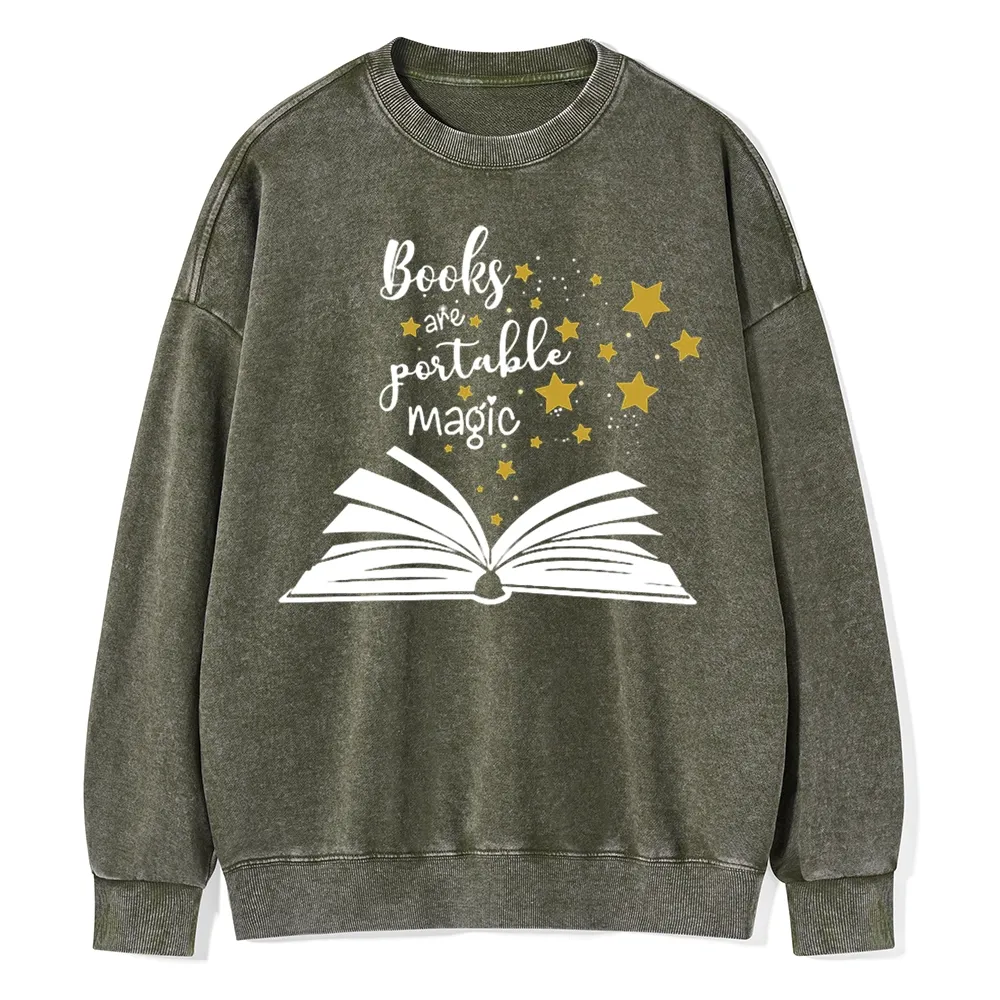 Pagewings Book Are Portable Magic Unisex Washed Sweatshirt
