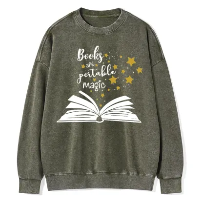 Pagewings Book Are Portable Magic Unisex Washed Sweatshirt