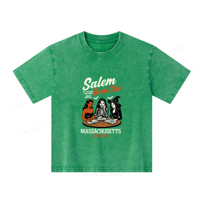 Pagewings Salem Book Club Unisex Kids Washed T-shirt