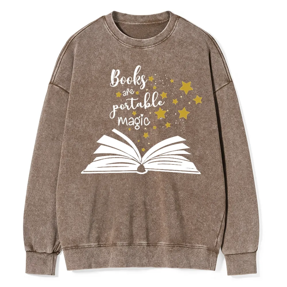 Pagewings Book Are Portable Magic Unisex Washed Sweatshirt