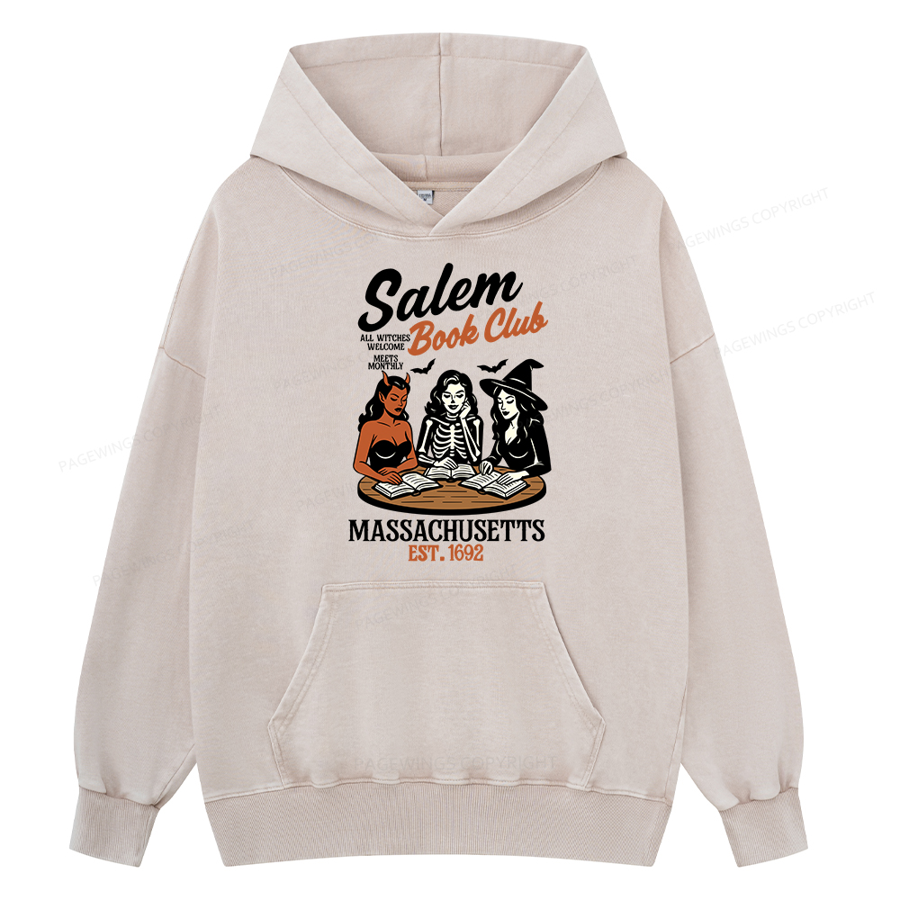 Pagewings Salem Book Club Unisex Washed Hoodie