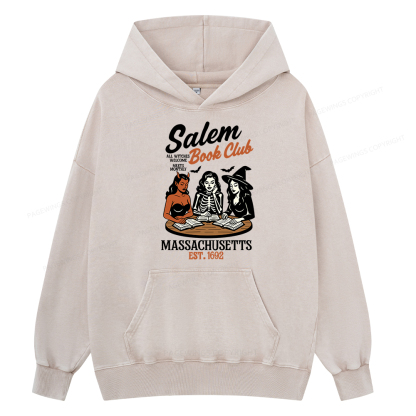 Pagewings Salem Book Club Unisex Washed Hoodie