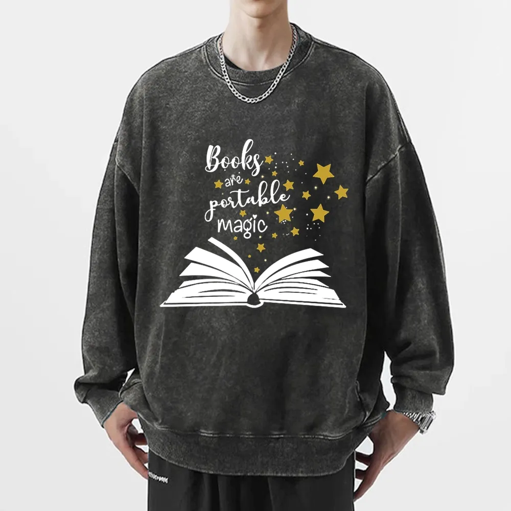 Pagewings Book Are Portable Magic Unisex Washed Sweatshirt