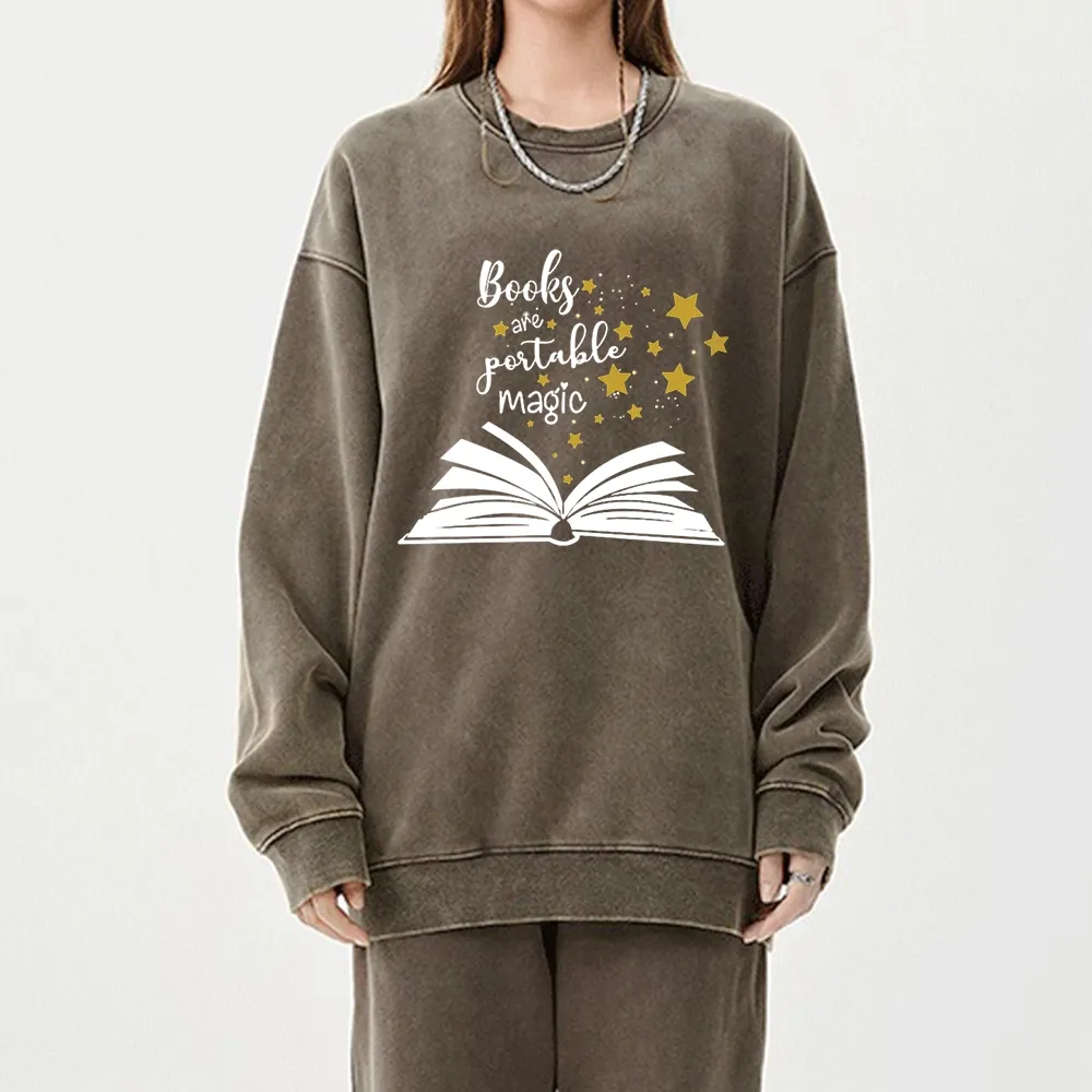 Pagewings Book Are Portable Magic Unisex Washed Sweatshirt