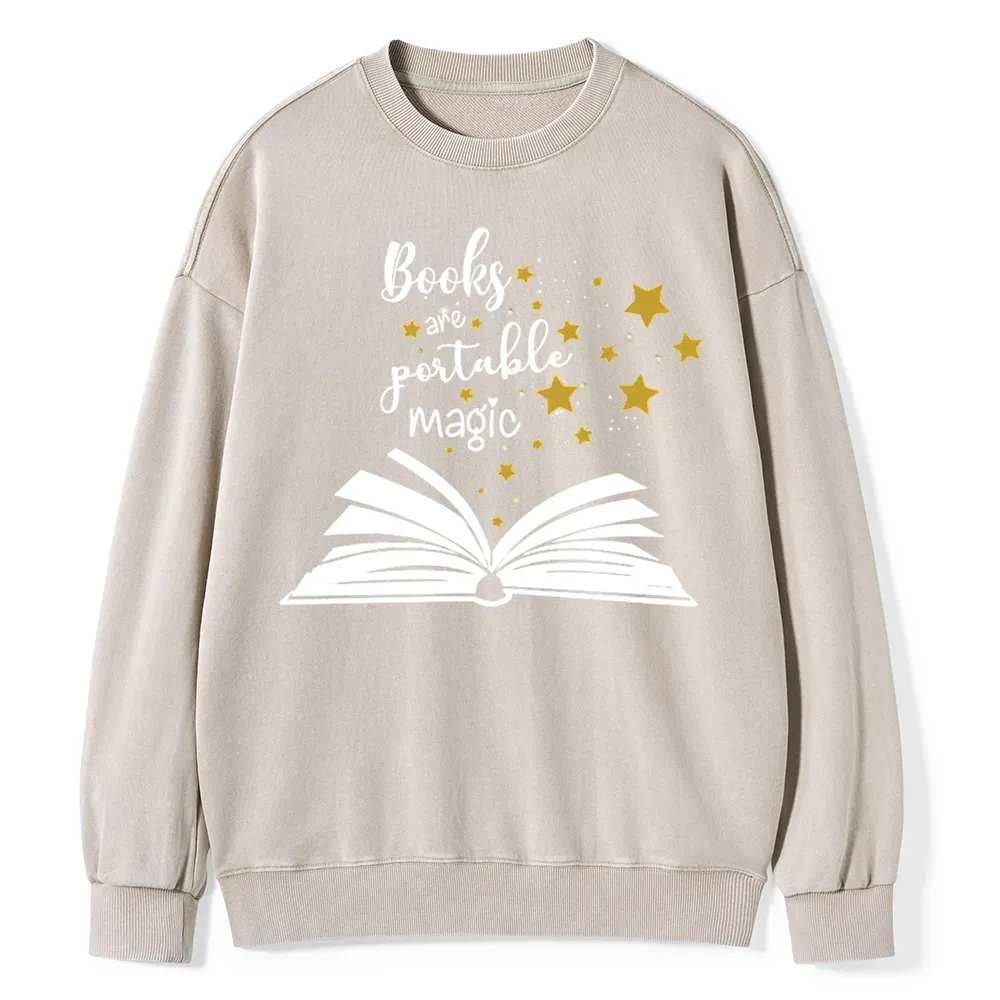Pagewings Book Are Portable Magic Unisex Washed Sweatshirt