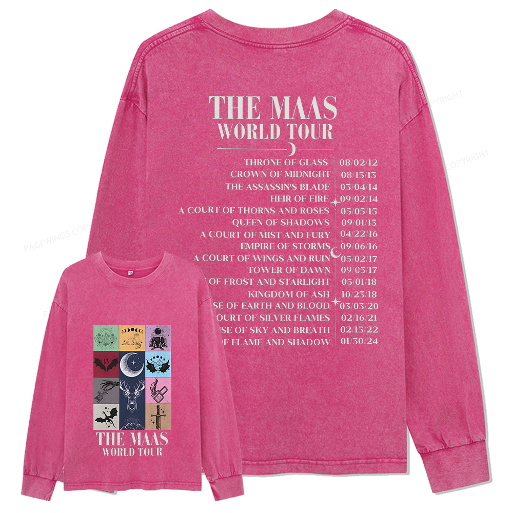 Pagewings World Tour Unisex Washed Long Sleeve T-shirt