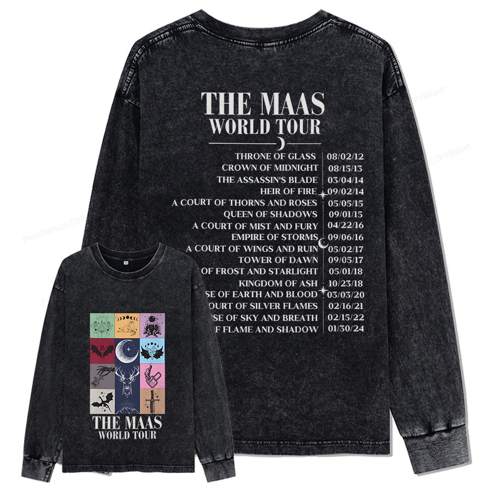 Pagewings World Tour Unisex Washed Long Sleeve T-shirt