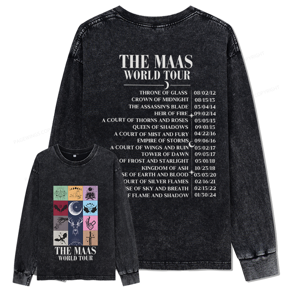 Pagewings World Tour Unisex Washed Long Sleeve T-shirt