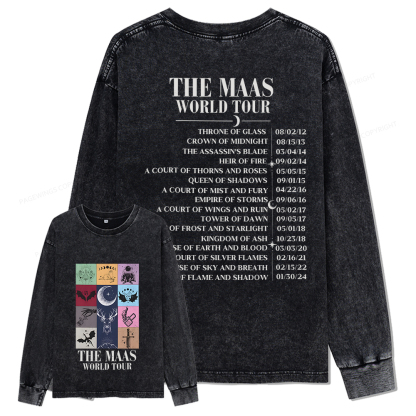 Pagewings World Tour Unisex Washed Long Sleeve T-shirt